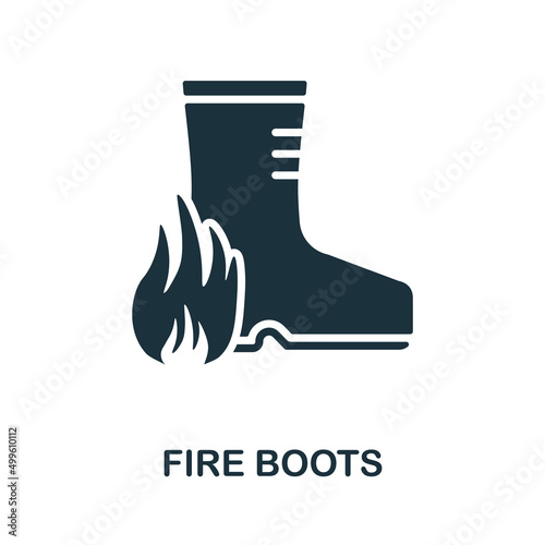 Fire Boots icon. Monochrome simple Fire Boots icon for templates, web design and infographics