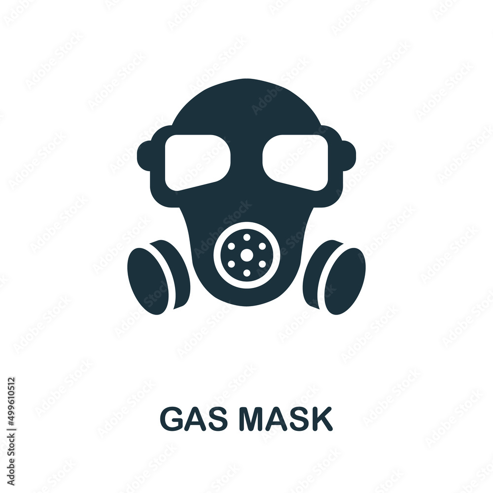 Gas Mask icon. Monochrome simple Gas Mask icon for templates, web design and infographics Gas Mask icon. Monochrome simple Gas Mask icon for templates, web design and infographics