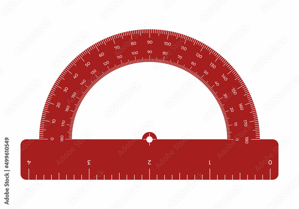 Vector illustration protractor ruler isolated on white background