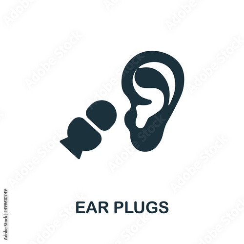 Ear Plugs icon. Monochrome simple Ear Plugs icon for templates, web design and infographics