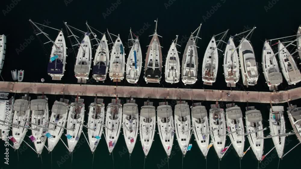 Marina aerial shooting with yachts Croatia view from above. Croatia Marina aerial shooting with yachts Croatia view from above. Croatia