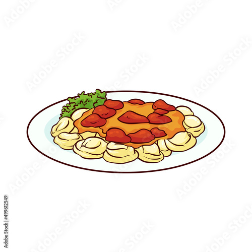 hand drawn tortellini food 1