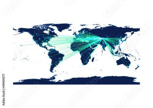 Wallpaper Mural Vector Kyrgyzstan map on white background suitable for technology, innovation or export concepts. File is suitable for digital editing and large size prints. Torontodigital.ca