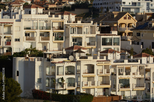 Architecture of the Mediterranean city of Benalmadena in Spanish Andalusia