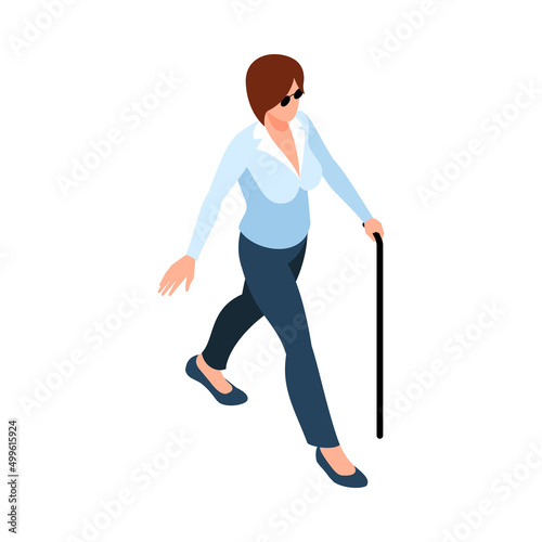 Blind Woman Illustration