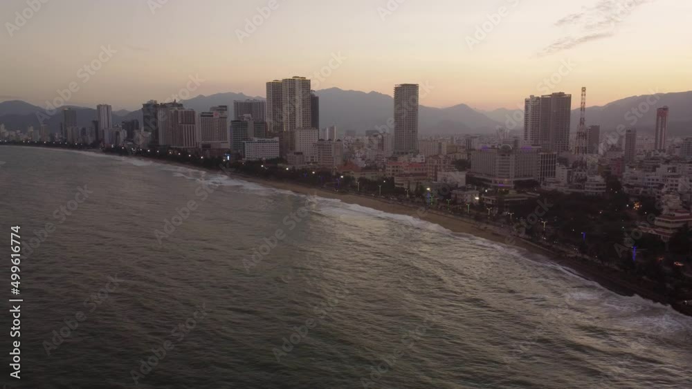 Awesome aerial view of Nha Trang at sunset, Vietnam Awesome aerial view of Nha Trang at sunset, Vietnam