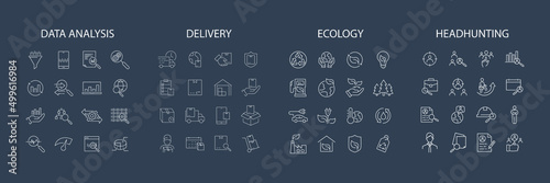 64 icon. data analysis.deliveryecology.headhunting. pack symbol vector elements for infographic web