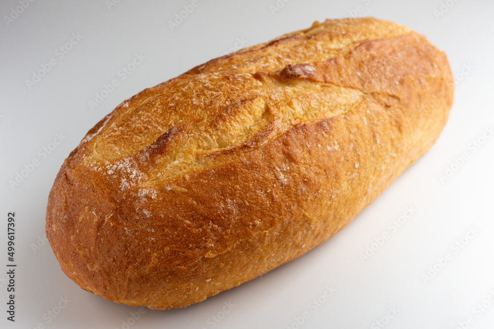 fresh white bread  on white background