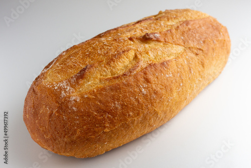 fresh white bread on white background