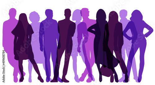 people multicolored silhouette  isolated on white background vector