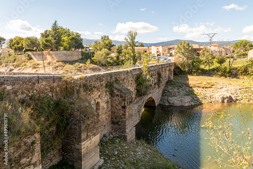 Buitrago del Lozoya, Spain. The Puente del Arrabal, an old medieval bridge that connects the Old Town with the Andarrio suburb