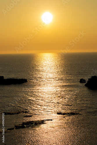 日本海に沈む夕日