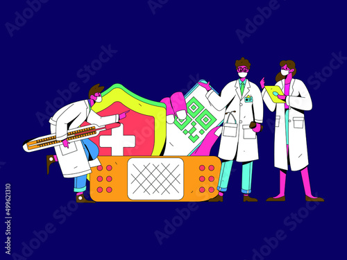 Doctor epidemic prevention and anti epidemic flat vector concept operation illustration
