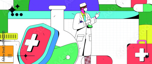 Doctor epidemic prevention and anti epidemic flat vector concept operation illustration
