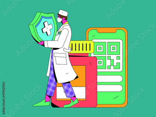 Doctor epidemic prevention and anti epidemic flat vector concept operation illustration
