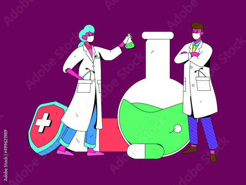Doctor epidemic prevention and anti epidemic flat vector concept operation illustration
