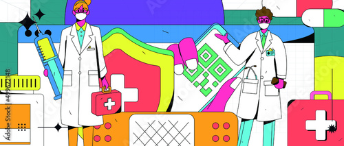 Doctor epidemic prevention and anti epidemic flat vector concept operation illustration
