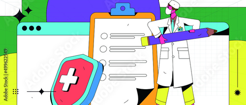 Doctor epidemic prevention and anti epidemic flat vector concept operation illustration
