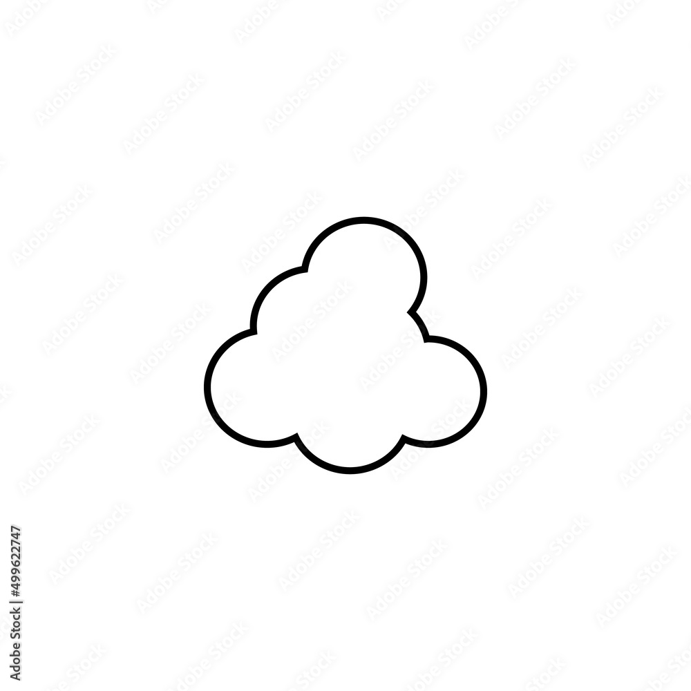 Monochrome outline sign suitable for web sites, books, banners, stores, advertisements. Editable stroke. Line icon of cloud Monochrome outline sign suitable for web sites, books, banners, stores, advertisements. Editable stroke. Line icon of cloud