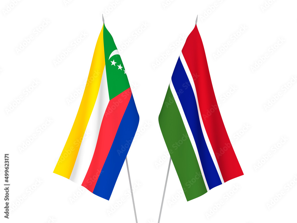 Republic of Gambia and Union of the Comoros flags