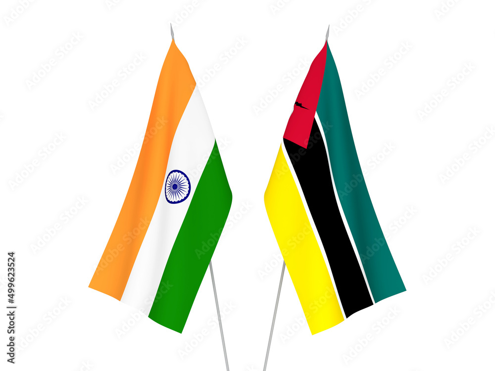 India and Republic of Mozambique flags India and Republic of Mozambique flags
