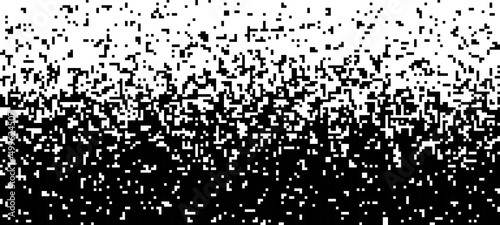 Random fall of particles of different sizes. Abstract pixel mosaic. Vector illustration.