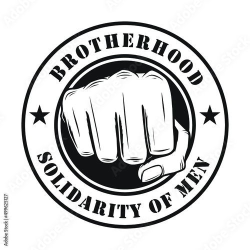 Brotherhood logo illustration,Vintage style ,Monochrome color