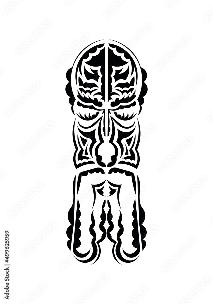 Polynesian style face. Black tattoo patterns. Isolated. Vector illustration. Polynesian style face. Black tattoo patterns. Isolated. Vector illustration.