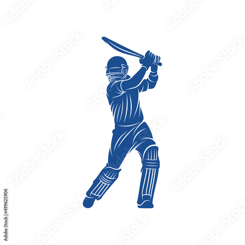Cricket player logo design vector. Icon Symbol. Template Illustration