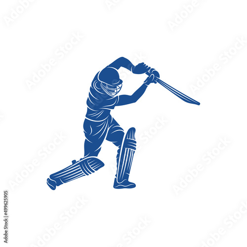 Cricket player logo design vector. Icon Symbol. Template Illustration