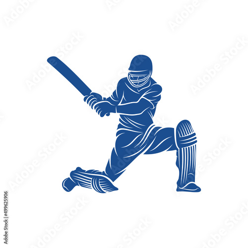Cricket player logo design vector. Icon Symbol. Template Illustration