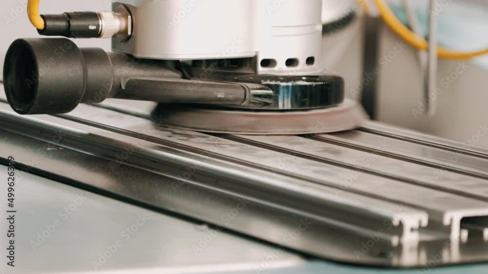 Modern robotic cnc grinder in a manufacture. Making Industrial Details in Computer Program Heavy Industry. Metalworking, industrial, equipment, technology, machining, manufacturing concept Modern robotic cnc grinder in a manufacture. Making Industrial Details in Computer Program Heavy Industry. Metalworking, industrial, equipment, technology, machining, manufacturing concept