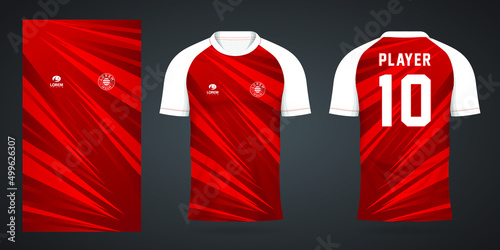 red football jersey sport design template