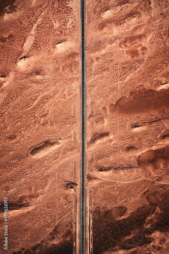 aerial view of road on earth