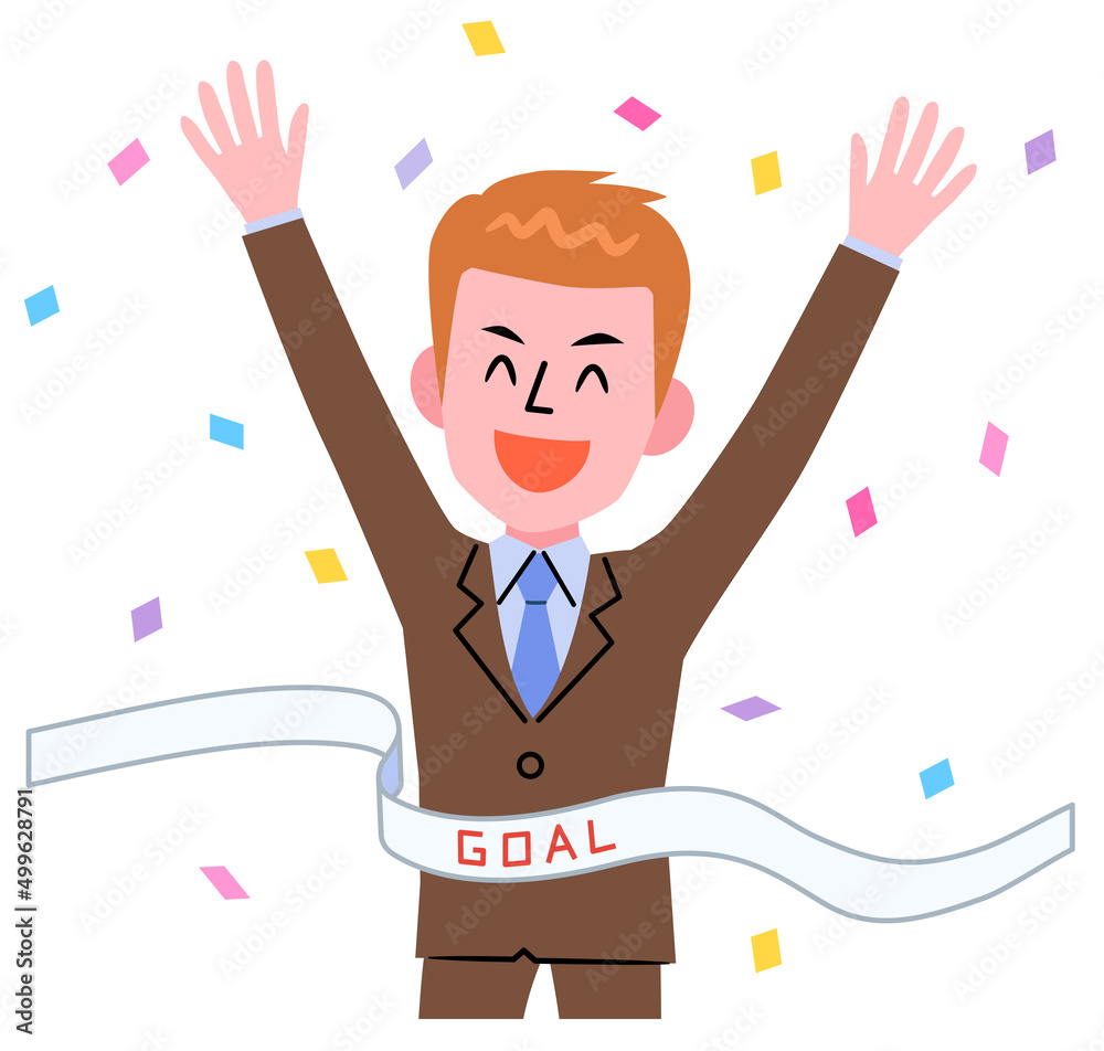 A young businessman who finishes in with a smile A young businessman who finishes in with a smile