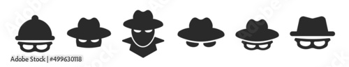Spy icon vector or incognito icon, logo illustration photo