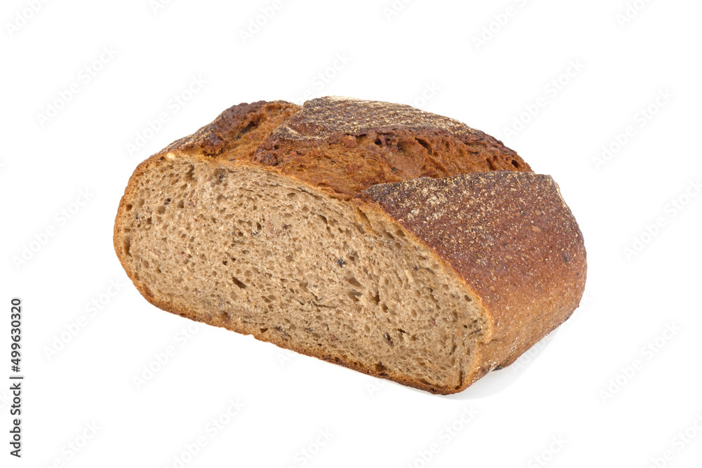 Rye bread slices isolated on white background Rye bread slices isolated on white background