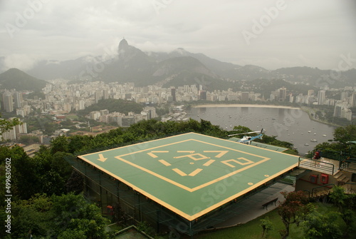 Helicopter on a landing pad in Brazil