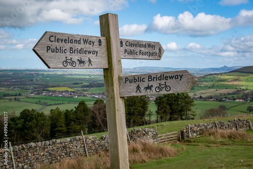 Foot and bridle path sign post cleveland way