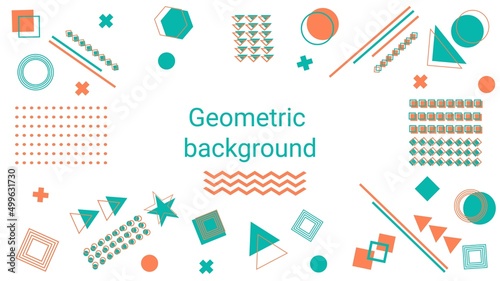 Colorful geometric abstract background, bright presentation illustration. Vector illustration isolated on white background