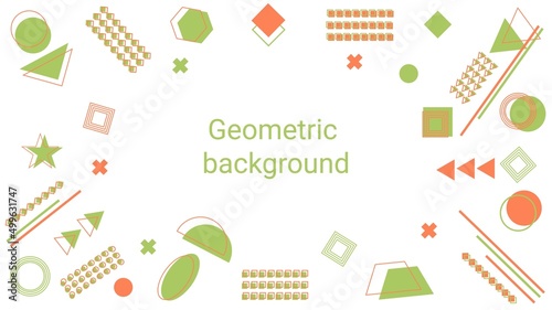 Colorful geometric abstract background, bright presentation illustration. Vector illustration isolated on white background