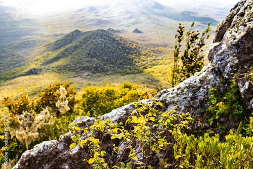 View from Mount Christoffel down to Christoffel National Park on the Caribbean island Curacao photo