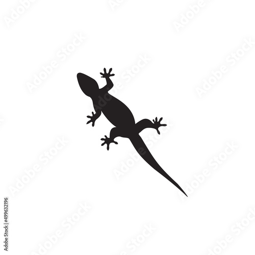 asian house lizard silhouette shape vector