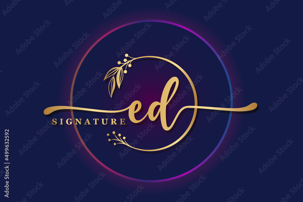 luxury signature logo design initial ED. Handwriting vector logo design illustration image luxury signature logo design initial ED. Handwriting vector logo design illustration image