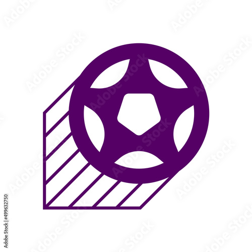 Vector ball icon with thin line elements inspired by the Qatar World Cup football championship 2022 by fifa