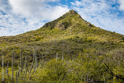 Mount Christoffel viewed from the Christoffel National Park on the Caribbean island Curacao photo