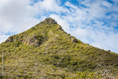 Mount Christoffel viewed from the Christoffel National Park on the Caribbean island Curacao