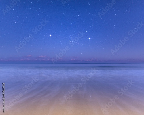 浜辺のオリオン　星座　オリオン座　夜空　星空