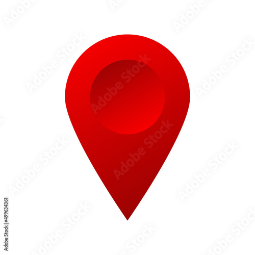 red pin point location symbol isolated on white background
