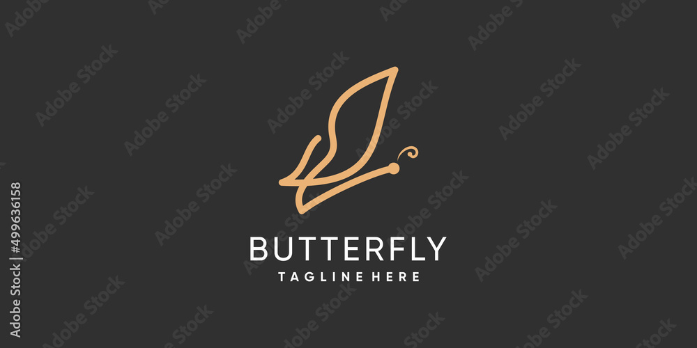 Obraz premium Butterfly logo design vector with creative abstract concept